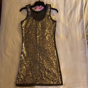Dark, gray and sequins dress
